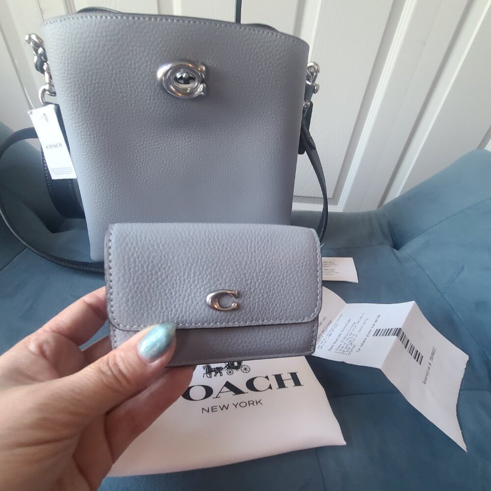 COACH Willow Bucket Bag In Color block Leather with matching wallet - Picture 10 of 14